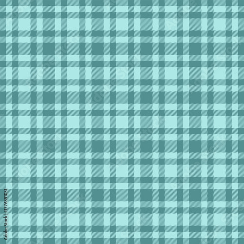 Scotland plaid fabric vector, costume check tartan textile. Popular pattern background seamless texture in cyan and light colors.