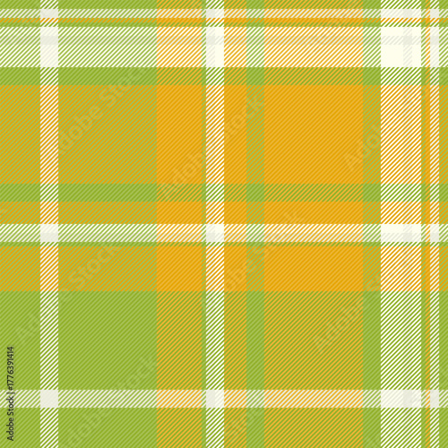 Clothing vector texture check, cultural plaid background pattern. Gift card tartan seamless fabric textile in lime and bright colors.