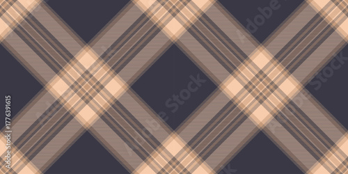 Back to school plaid seamless background, fall textile vector tartan. Room fabric pattern texture check in orange and dark colors.