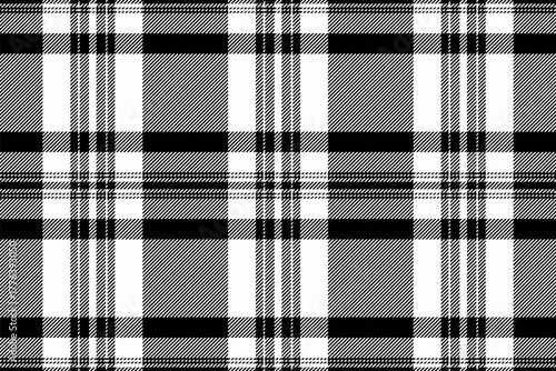 Hounds tooth vector tartan textile, good pattern seamless texture. Ragged fabric background plaid check in black and white colors.