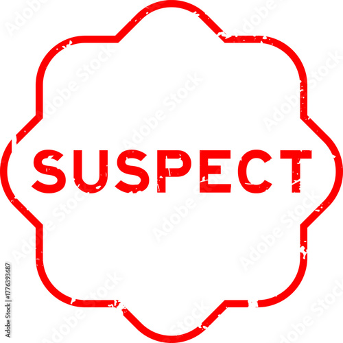 Grunge red suspect word rubber seal stamp on white background