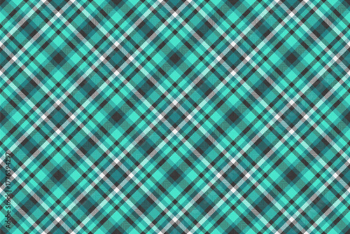 Classic tartan pattern in turquoise, grey and white. Perfect for backgrounds, textiles, apparel design,  winter holiday themes.  Versatile for modern  traditional looks.