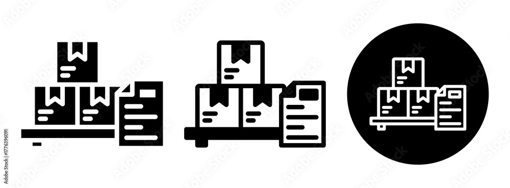 Fototapeta premium Product Description Icon Collection Glyph & Mixed Style