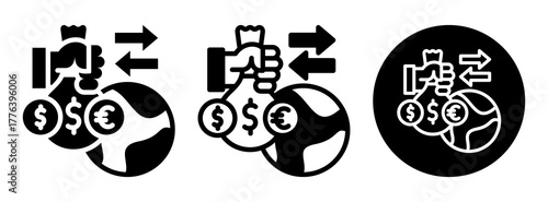 Foreign Direct Investment Icon Collection Glyph & Mixed Style