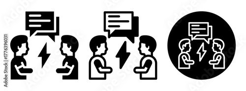 Disputes Icon Collection Glyph & Mixed Style