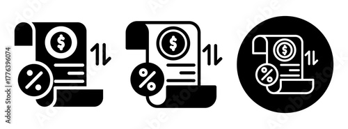 Tariff Icon Collection Glyph & Mixed Style