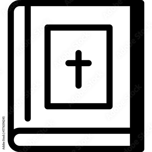 Holy Bible icon, faith, and spirituality vector line icon