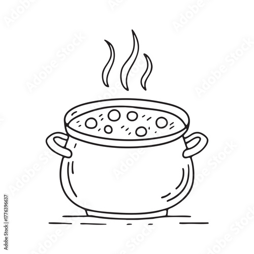 Clay pot simmering vegetables and chickpeas