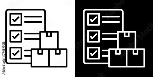 Inventory Check   Icon Set White Style Collection