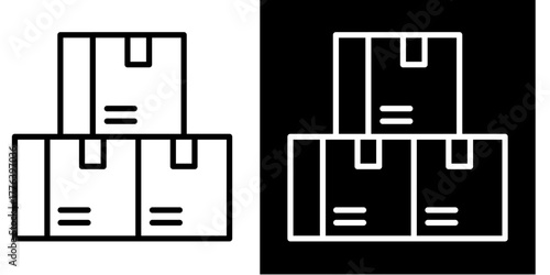 Packing Box   Icon Set White Style Collection