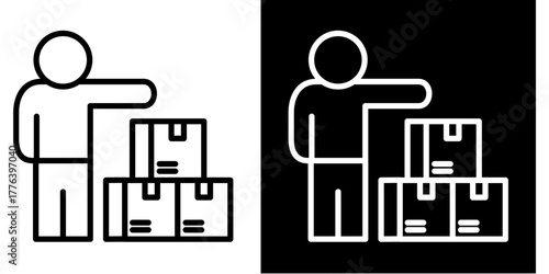 Supplier   Icon Set White Style Collection