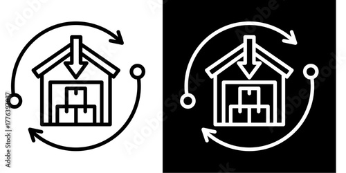 Inbound Logistics   Icon Set White Style Collection