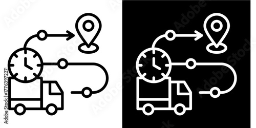 Real-Time Tracking   Icon Set White Style Collection