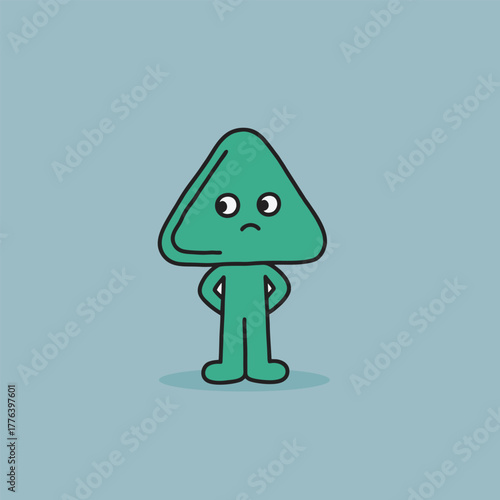 Green Triangle Monster Cartoon Character Illustration