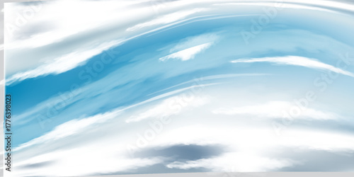 High nature view large white clouds on soft sky background in the morning, View of white cloudy on the plane.