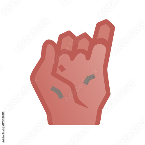Stylized hand gesture with a pinky promise symbol on a white background
