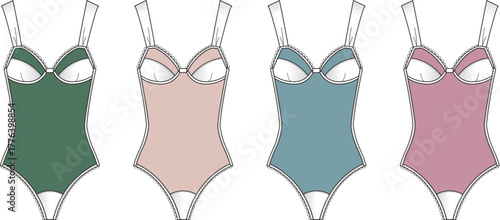 Fashionable Bodysuits in Varied Colors Apparel Design for Stylish Women