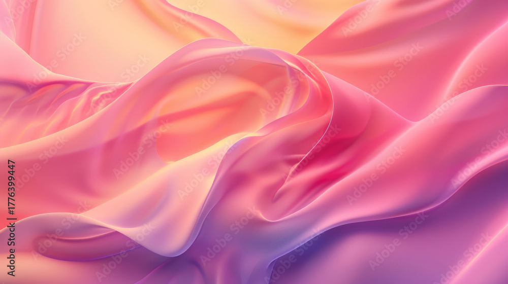 Obraz premium Colorful flowing gradient wave background with smooth light and soft fluid motion