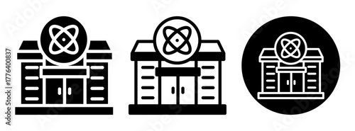 Research Center Icon Collection Glyph & Mixed Style
