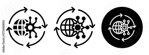 Global Development Tech Icon Collection Glyph & Mixed Style