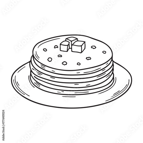 Metal plate with thin pancakes full of tiny holes