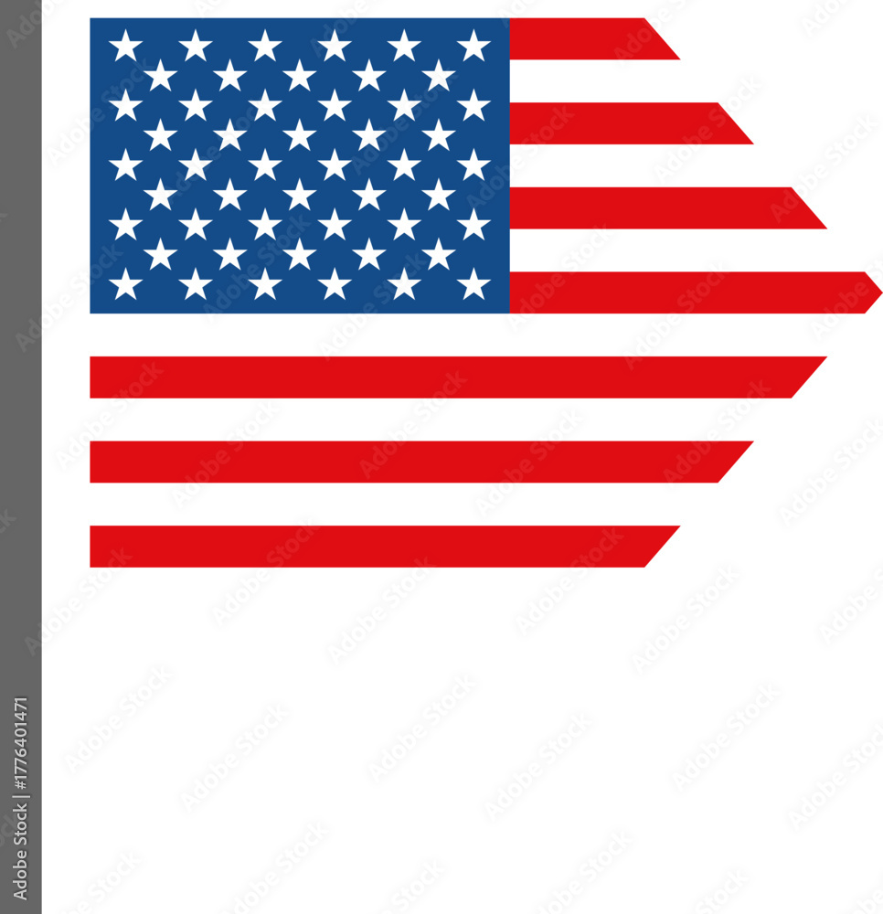 Obraz premium Right-pointing American flag vector design