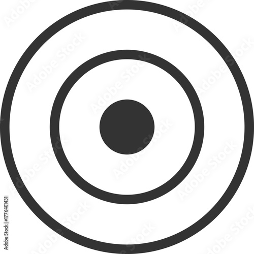 Black line bullseye target symbol