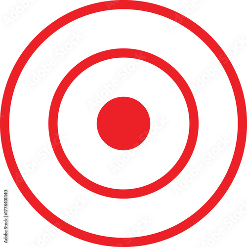 Minimalist red bullseye target symbol