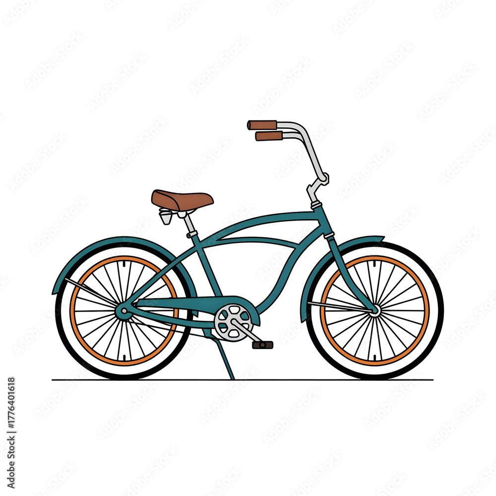 Fototapeta premium Cruiser bicycle isolated on transparent background