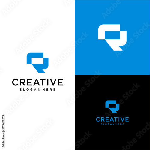 modern-looking Q initial logo