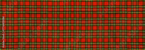 Christmas Tartan Plaid Seamless Design Checkered plaid. Cloth Pattern background of Scottish style. New year textile decorations. Red, Green white Black top view. empty tablecloth table cloth texture.