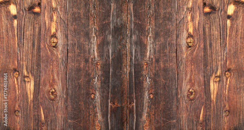 Canvas Print Texture of brown aged weathered board