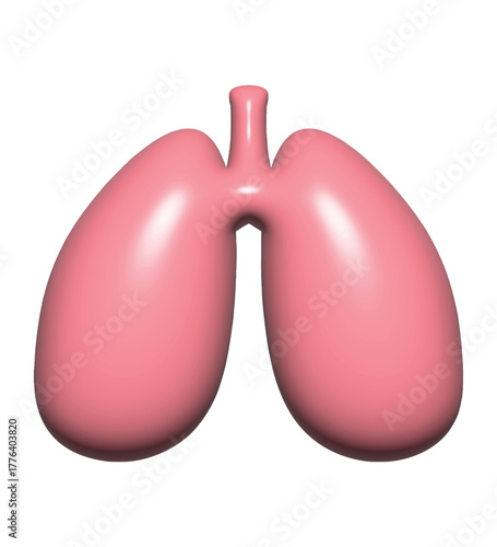 Lungs 3d - human internal organ Vector Icon Design Template. Render 3d Human lungs. Sars disease, coronaviruses in the lung. The coronavirus causes the severe illness SARS. Pulmonary hypertension.