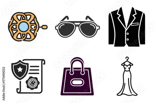 Hair Care, Styling & Treatment Icons. Vector glyph illustrations for beauty salons, hairdressers, natural hair products, hair growth, repair, extensions, and massage.