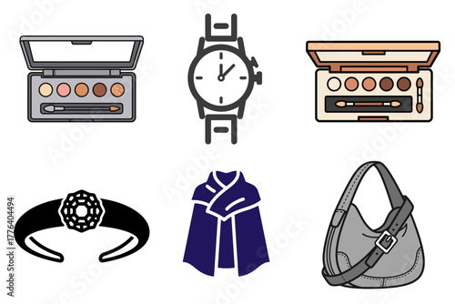 Personal Care and Bathroom Amenities Icons Set - Beauty, Hygiene, Spa, and Self-Care Vector Collection