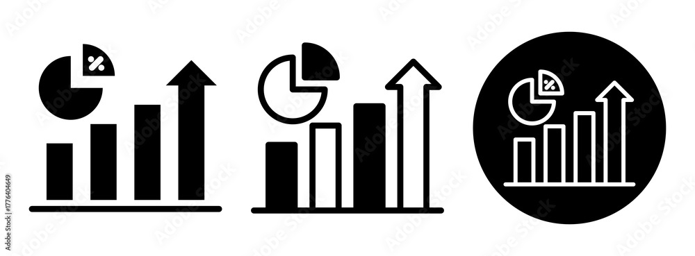 Obraz premium Market Share Icon Collection Glyph & Mixed Style