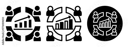 Market Segmentation Icon Collection Glyph & Mixed Style