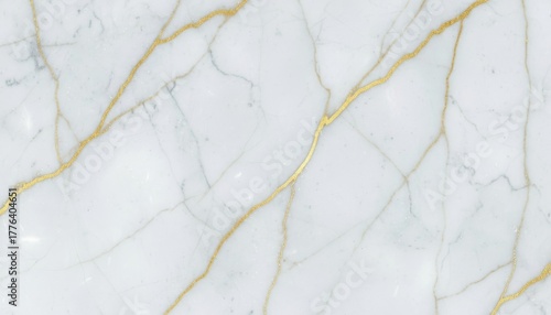 Premium White Marble Background with Gold and Gray Veins