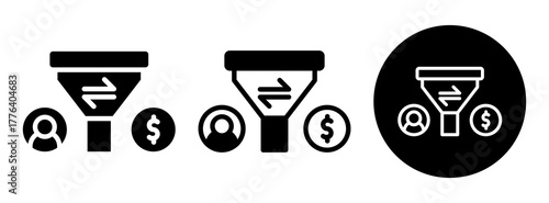 Lead Conversion Icon Collection Glyph & Mixed Style