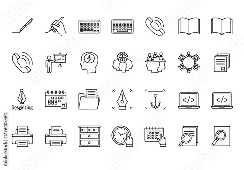 Business Communication Symbols Icon Set