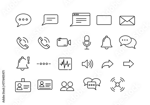 Office Supplies and Stationery Icon Set