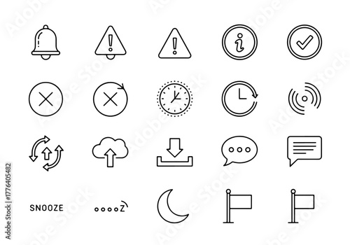 Workplace Status and Notifications Icon Set