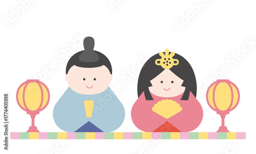 かわいいひな人形のイラスト