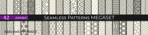 Arabesque Lines – Seamless Geometric Arabic Patterns with Elegant Linear Design