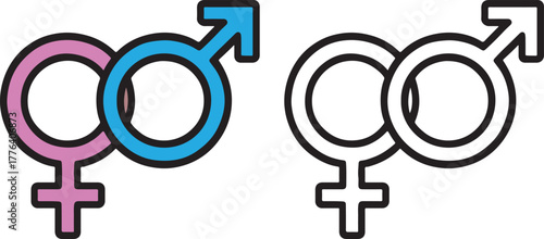 Gender Equality Symbol with Male and Female Icons Vector