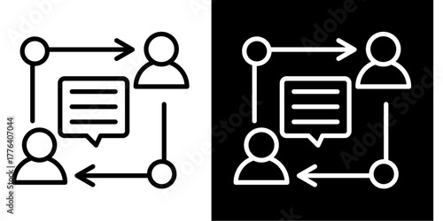 Feedback Loop Icon Set White Style Collection
