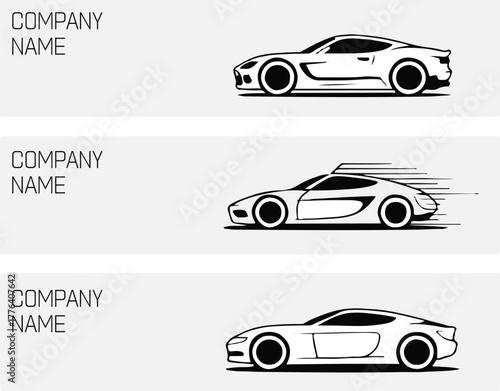 car coupe car logo banner template for vehicle dealership branding