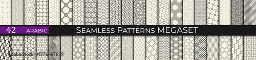 Arabesque Lines – Seamless Geometric Arabic Patterns with Elegant Linear Design