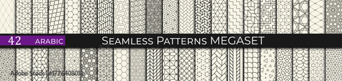 Arabesque Lines – Seamless Geometric Arabic Patterns with Elegant Linear Design