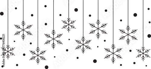 snowflake pattern black and white hanging snowflakes for cards
